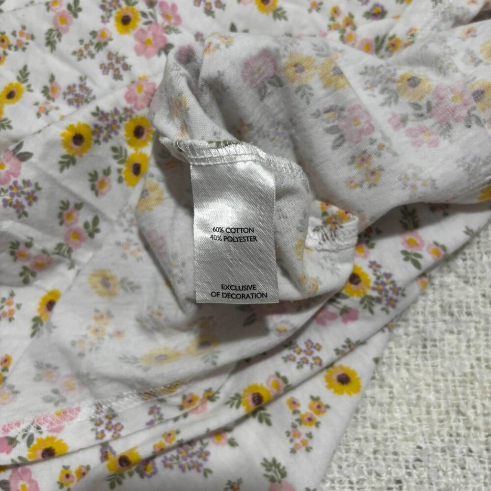 laura ashley white floral pajama set‎ shorts & top cottagecore coquette collar - Picture 9 of 9